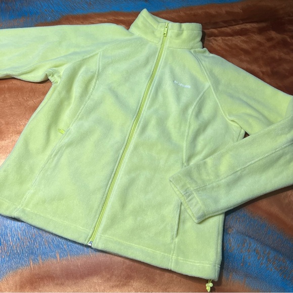 Columbia Full zip Fleece Jacket size XL yellow - Picture 1 of 8